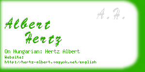 albert hertz business card